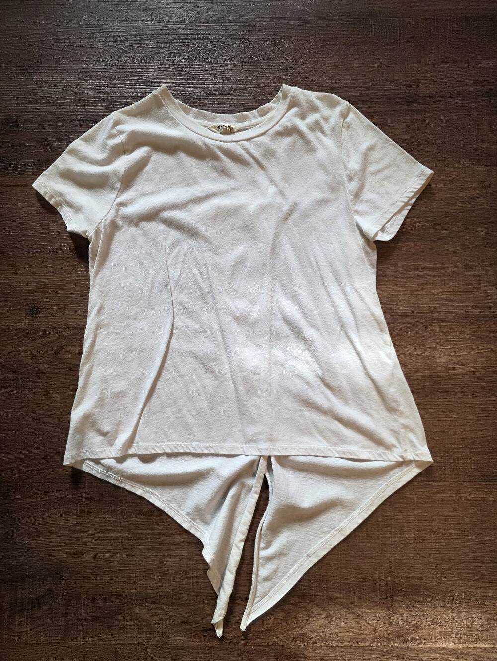 Madewell White Short Sleeve Knot Hem Tee